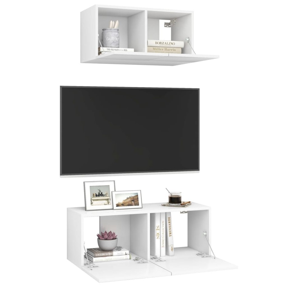 Set de muebles de salón TV 2 piezas madera de ingeniería