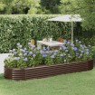 Jardinera arriate acero recubrimiento polvo marrón 322x100x36cm