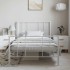 Estructura cama sin colchón con estribo metal blanco 100x190