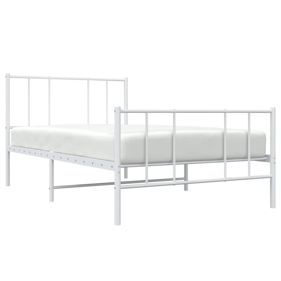 Estructura cama sin colchón con estribo metal blanco 100x190