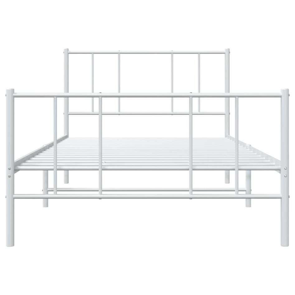 Estructura cama sin colchón con estribo metal blanco 100x190