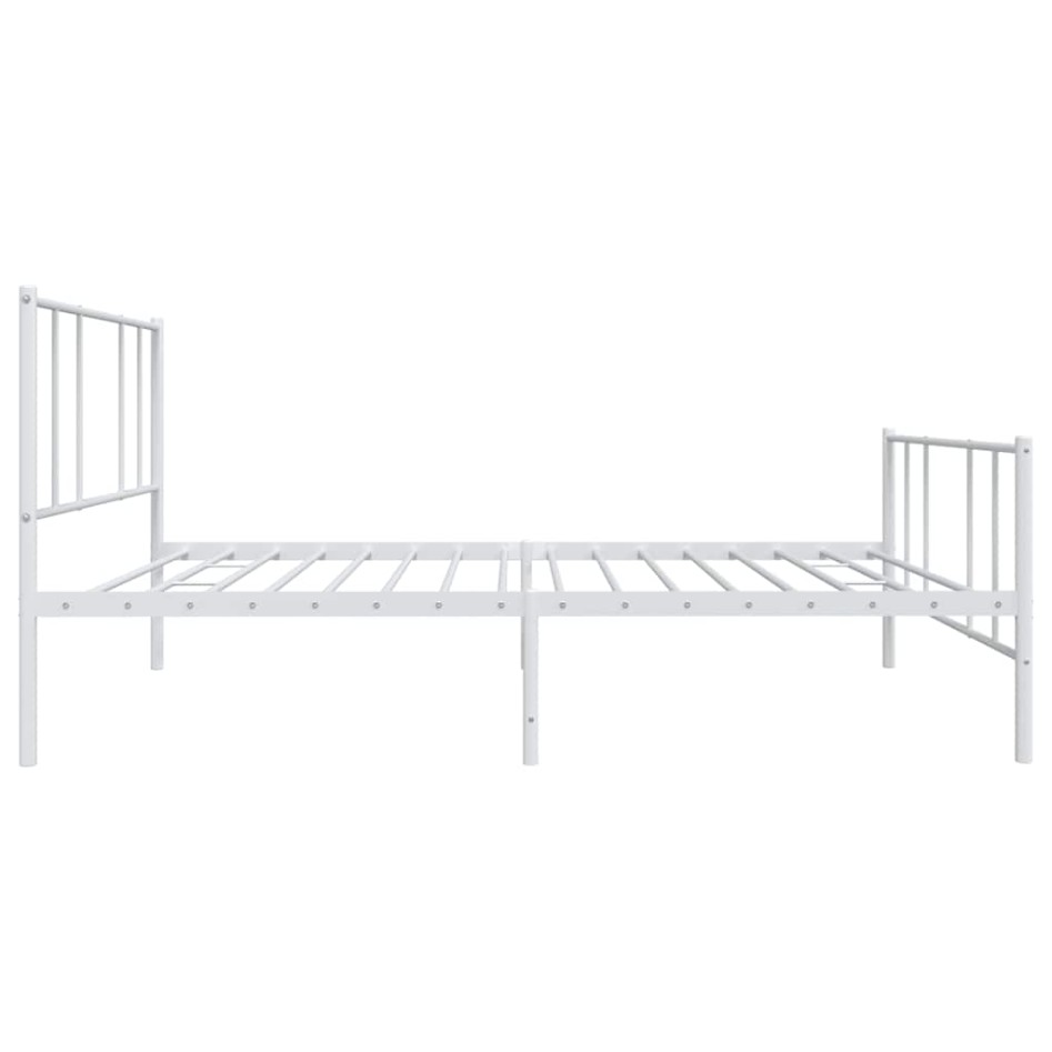 Estructura cama sin colchón con estribo metal blanco 100x190