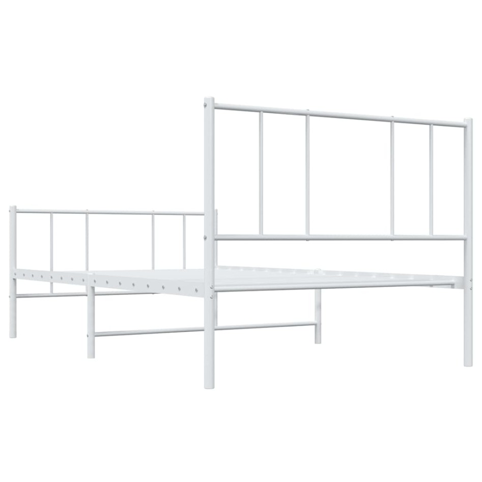 Estructura cama sin colchón con estribo metal blanco 100x190