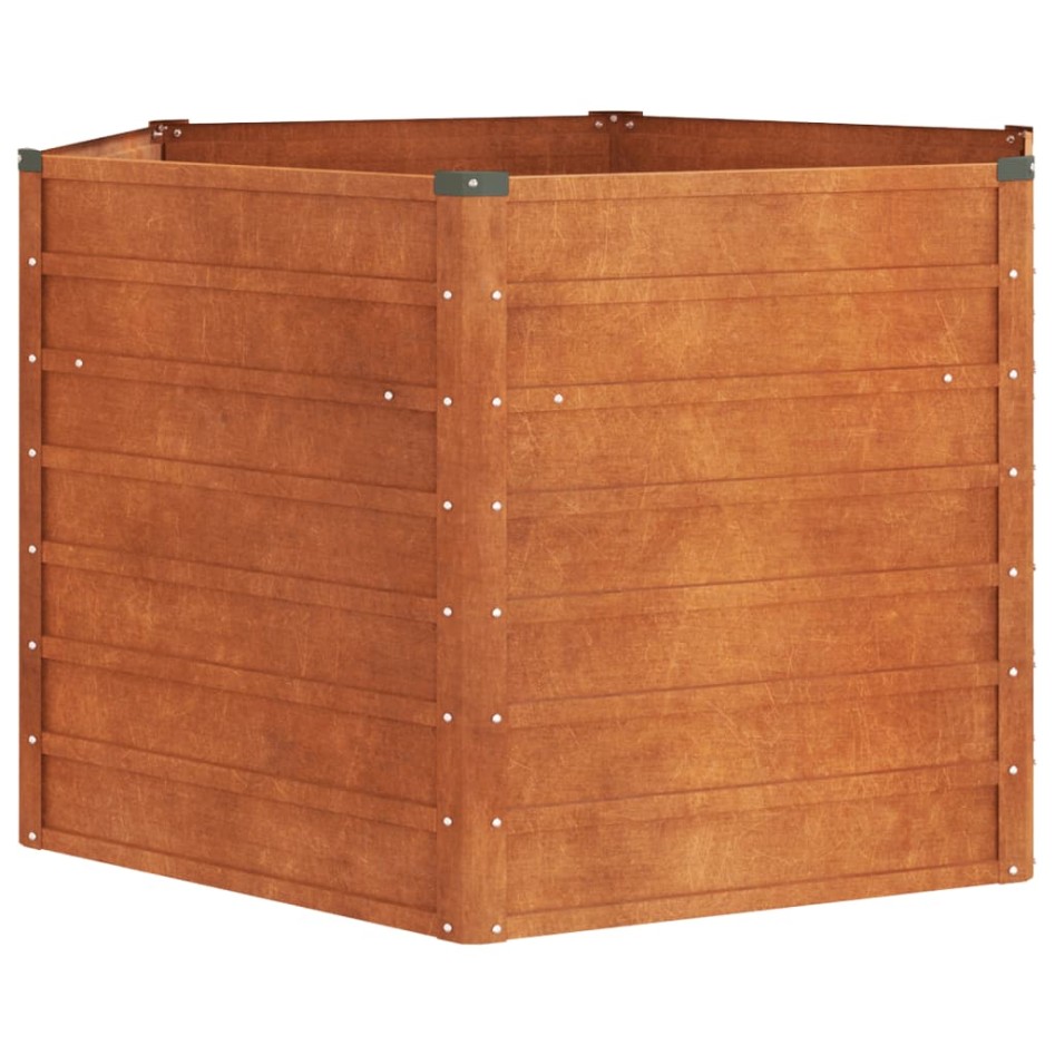 Arriate oxidado de acero corten 129x129x77