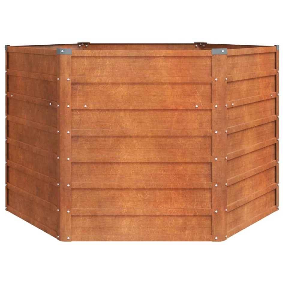 Arriate oxidado de acero corten 129x129x77