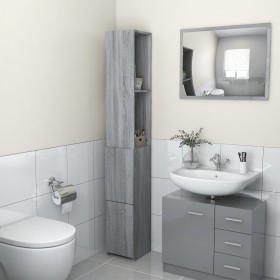 Mueble de baño madera de ingeniería gris Sonoma 25x26,5x170