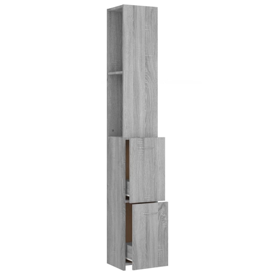 Mueble de baño madera de ingeniería gris Sonoma 25x26,5x170