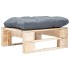 Otomana de palets de jardín con cojín gris madera