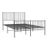 Estructura cama sin colchón con estribo metal negro 140x200