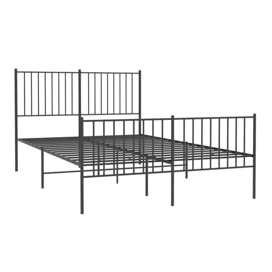 Estructura cama sin colchón con estribo metal negro 140x200