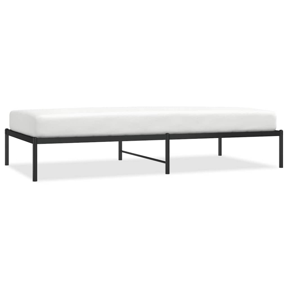 Estructura de cama sin colchón metal negro 100x200