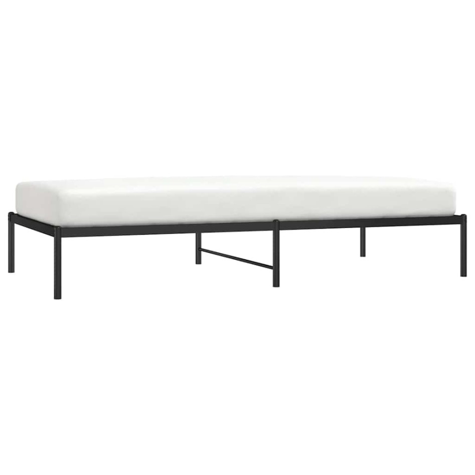 Estructura de cama sin colchón metal negro 100x200