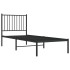 Estructura cama sin colchón con cabecero metal negro 80x200