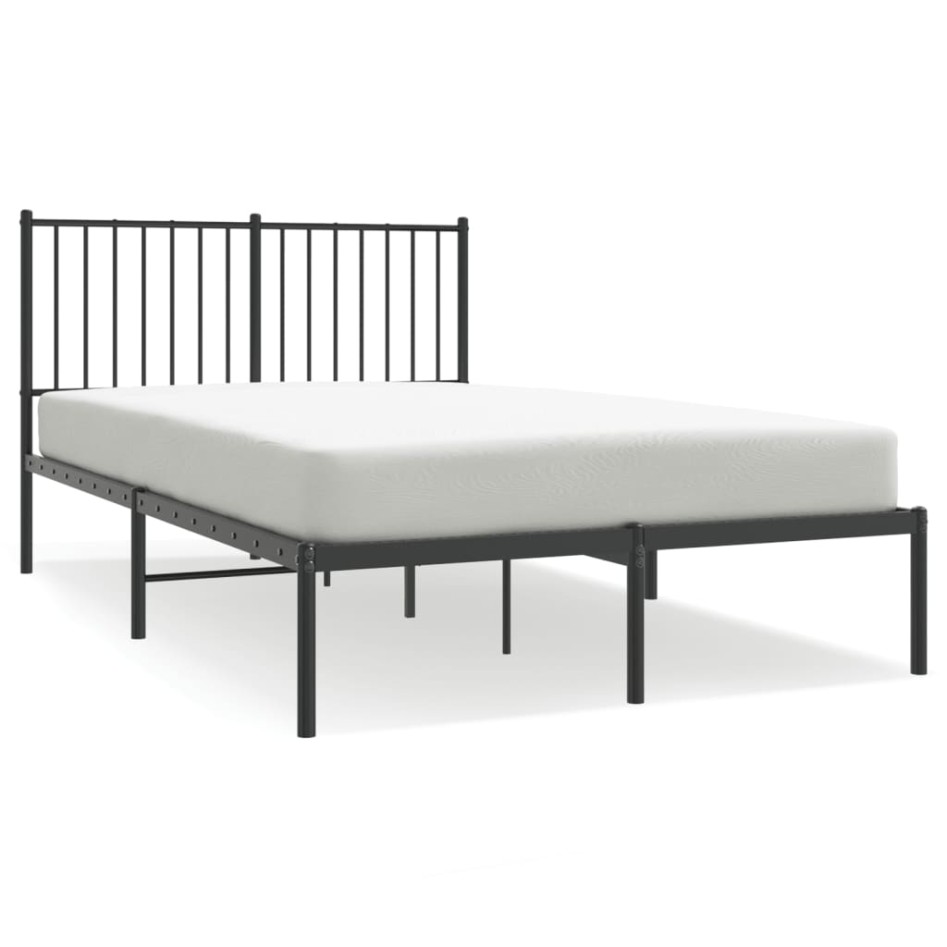 Estructura cama sin colchón con cabecero metal negro 120x200