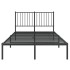 Estructura cama sin colchón con cabecero metal negro 120x200