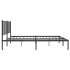 Estructura cama sin colchón con cabecero metal negro 120x200