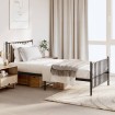 Estructura cama sin colchón con estribo metal negro 90x190 cm