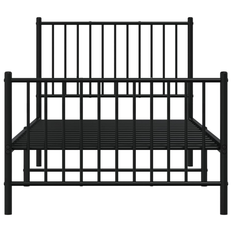 Estructura cama sin colchón con estribo metal negro 90x190