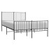 Estructura cama sin colchón con estribo metal negro 135x190