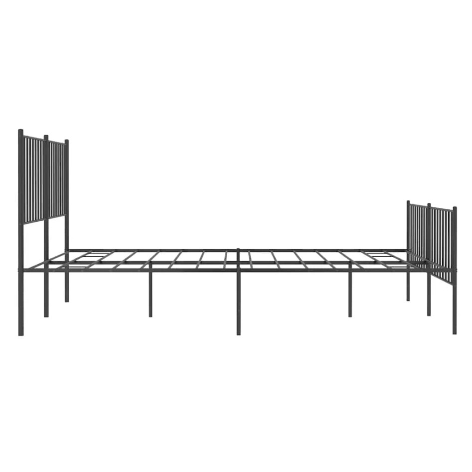 Estructura cama sin colchón con estribo metal negro 135x190