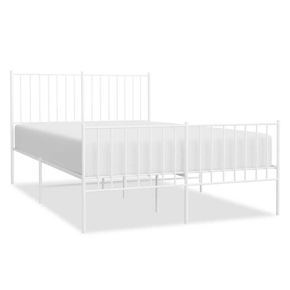 Estructura cama sin colchón con estribo metal blanco 120x190