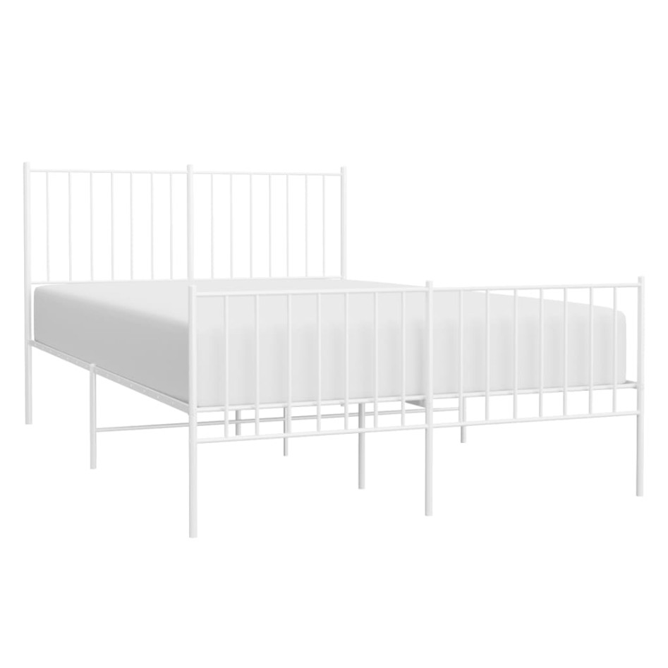 Estructura cama sin colchón con estribo metal blanco 120x190