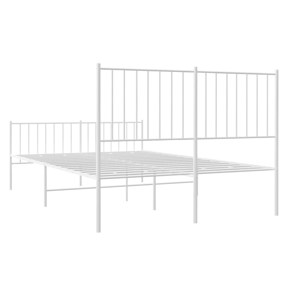 Estructura cama sin colchón con estribo metal blanco 120x190