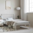 Estructura cama sin colchón con cabecero metal blanco 100x190cm