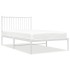 Estructura cama sin colchón con cabecero metal blanco