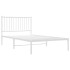 Estructura cama sin colchón con cabecero metal blanco