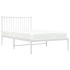 Estructura cama sin colchón con cabecero metal blanco
