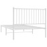 Estructura cama sin colchón con cabecero metal blanco