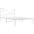 Estructura cama sin colchón con cabecero metal blanco
