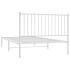 Estructura cama sin colchón con cabecero metal blanco