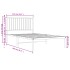Estructura cama sin colchón con cabecero metal blanco