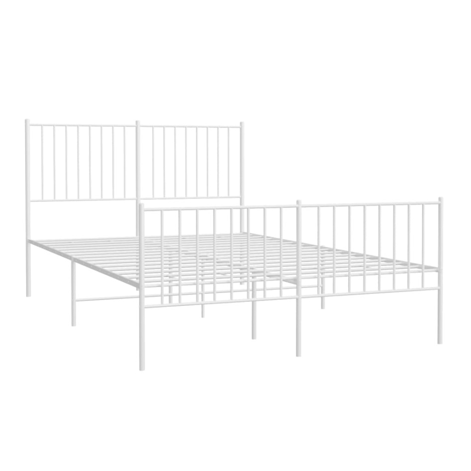 Estructura cama sin colchón con estribo metal blanco 140x200