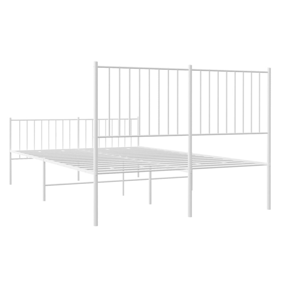Estructura cama sin colchón con estribo metal blanco 140x200