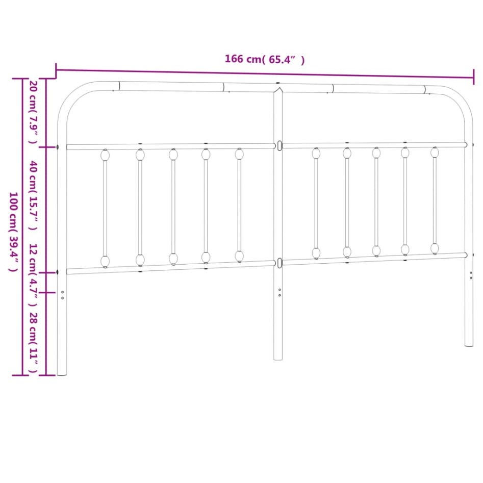 Cabecero de metal negro 160