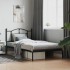 Estructura cama sin colchón con cabecero metal negro 107x203