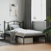 Estructura cama sin colchón con cabecero metal negro 107x203 cm