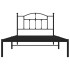Estructura cama sin colchón con cabecero metal negro 107x203