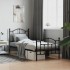 Estructura cama sin colchón con estribo metal negro 90x190