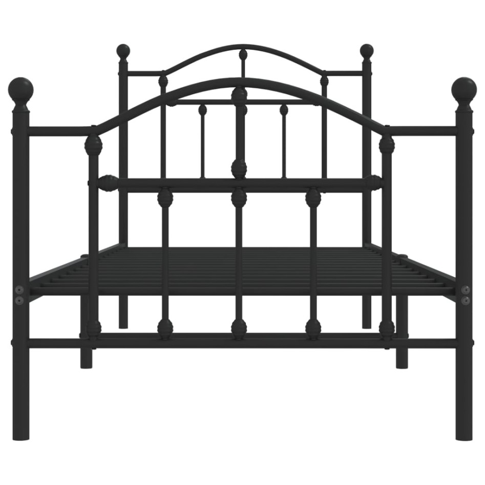 Estructura cama sin colchón con estribo metal negro 90x190