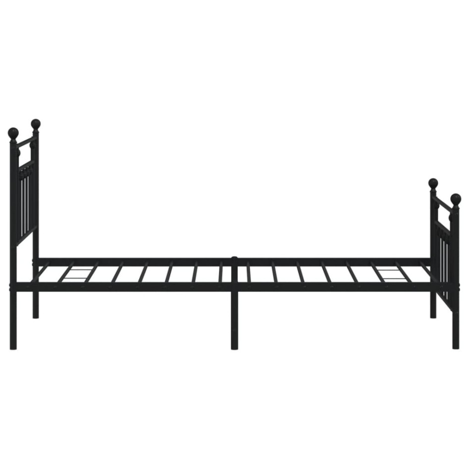 Estructura cama sin colchón con estribo metal negro 90x190