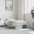 Estructura cama sin colchón con cabecero metal blanco 90x200