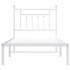 Estructura cama sin colchón con cabecero metal blanco 90x200