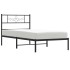 Estructura cama sin colchón con cabecero metal negro 90x200