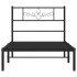 Estructura cama sin colchón con cabecero metal negro 90x200
