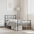 Estructura cama sin colchón con estribo metal negro 80x200