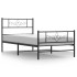 Estructura cama sin colchón con estribo metal negro 80x200
